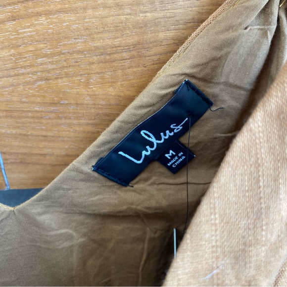 NWT Lulu’s  Meant for Greatness Tan Button-Front Mini Dress, Size M - Picture 11 of 15